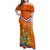 Netherlands Queen Day 2024 Family Matching Off Shoulder Maxi Dress and Hawaiian Shirt Nederland Koningsdag Orange Tulips - Wonder Print Shop