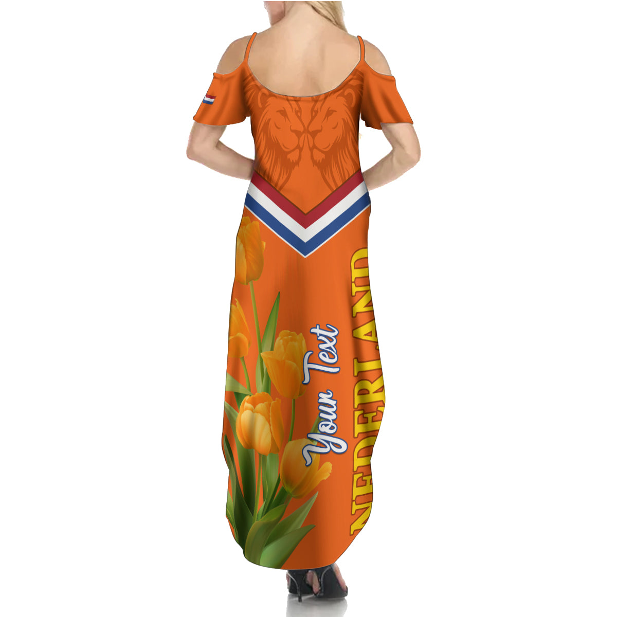 Netherlands Queen Day 2024 Family Matching Summer Maxi Dress and Hawaiian Shirt Nederland Koningsdag Orange Tulips - Wonder Print Shop