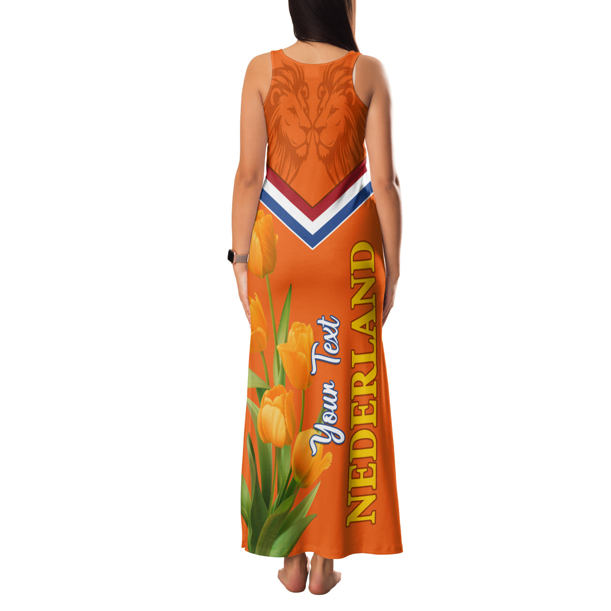Netherlands Queen Day 2024 Family Matching Tank Maxi Dress and Hawaiian Shirt Nederland Koningsdag Orange Tulips - Wonder Print Shop