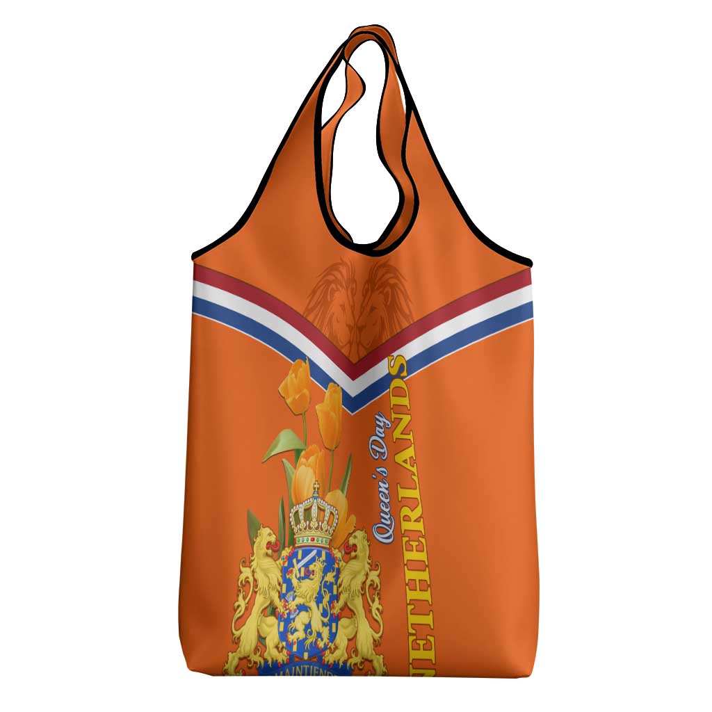 Netherlands Queen Day 2024 Grocery Bag Nederland Koningsdag Orange Tulips