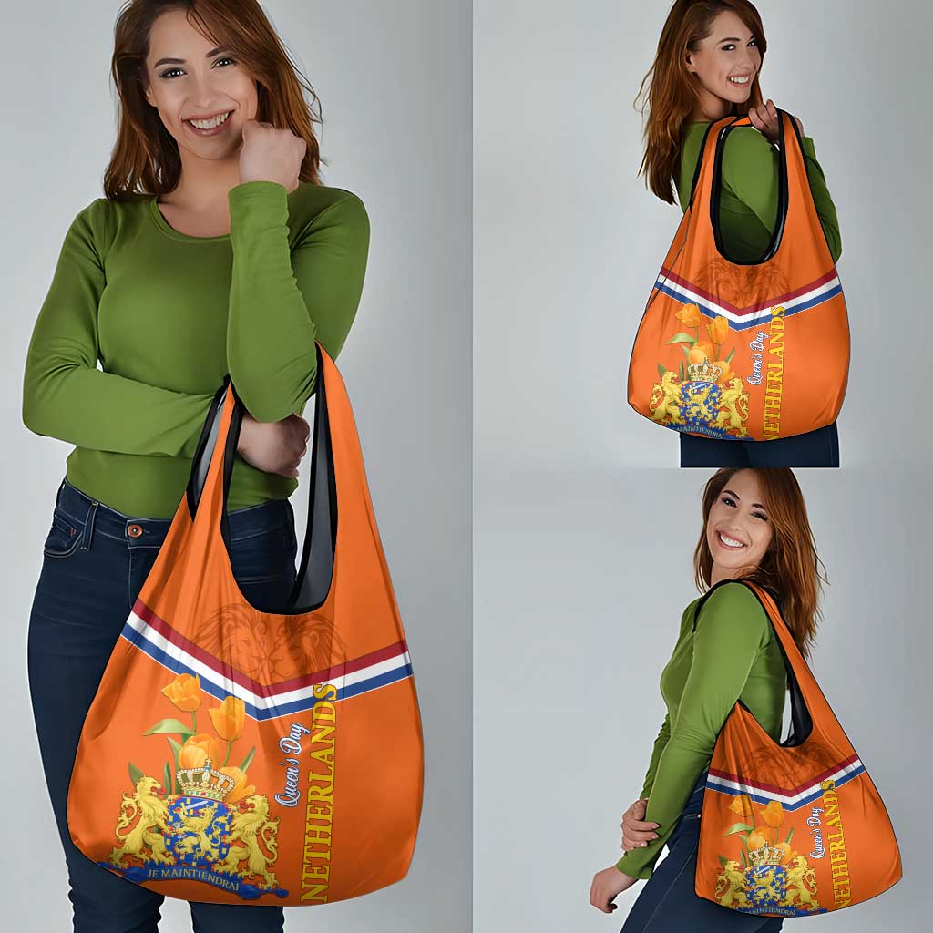 Netherlands Queen Day 2024 Grocery Bag Nederland Koningsdag Orange Tulips