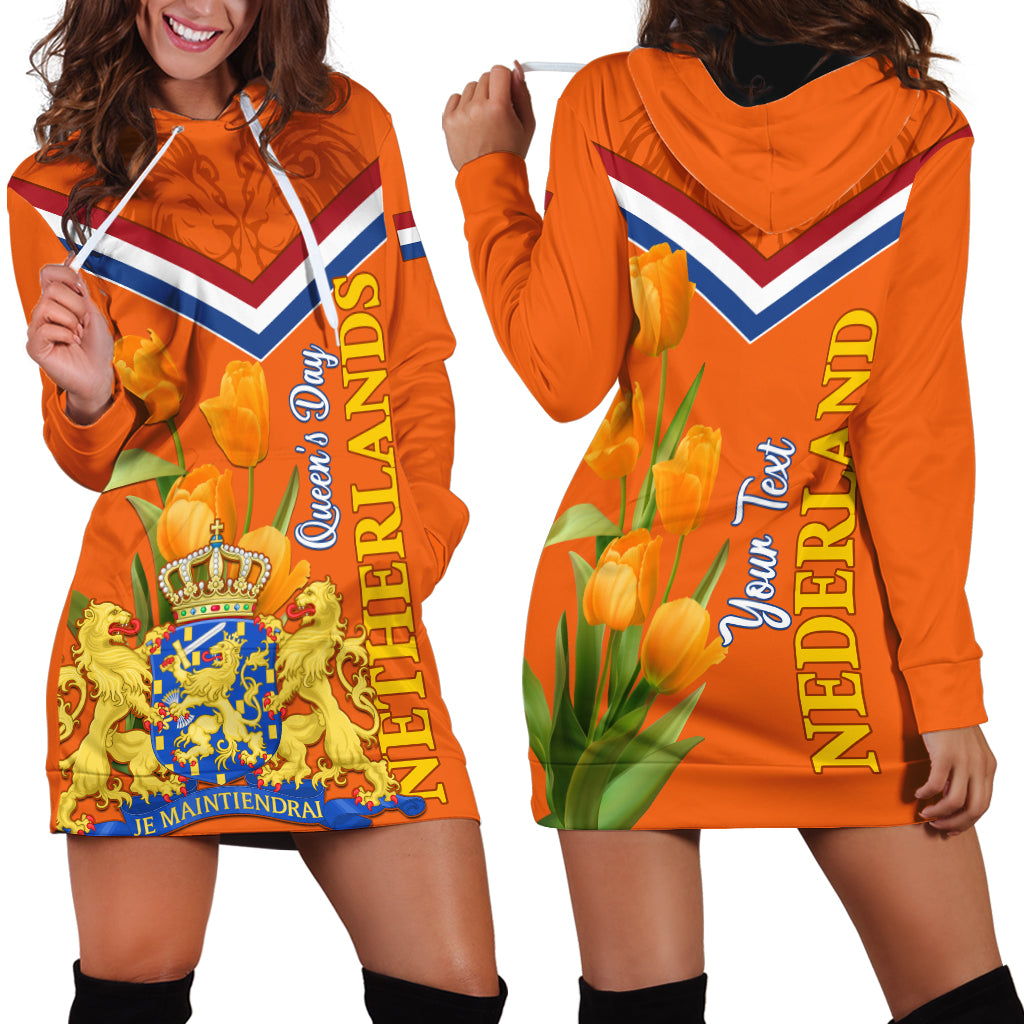 Netherlands Queen Day 2024 Hoodie Dress Nederland Koningsdag Orange Tulips - Wonder Print Shop