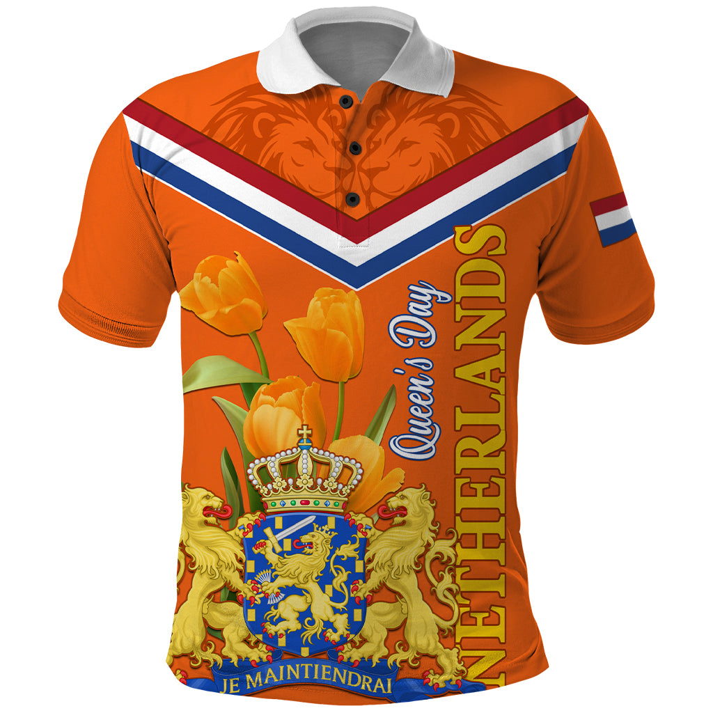 Netherlands Queen Day 2024 Polo Shirt Nederland Koningsdag Orange Tulips - Wonder Print Shop