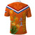 Netherlands Queen Day 2024 Polo Shirt Nederland Koningsdag Orange Tulips