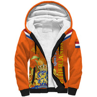 Netherlands Queen Day 2024 Sherpa Hoodie Nederland Koningsdag Orange Tulips - Wonder Print Shop