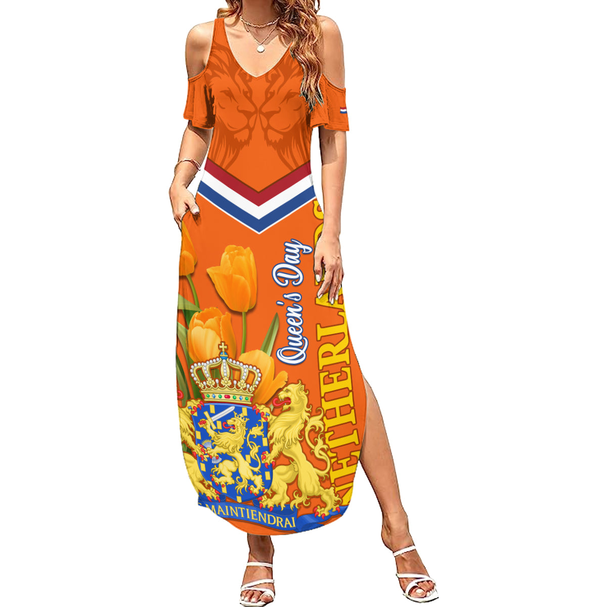 Netherlands Queen Day 2024 Summer Maxi Dress Nederland Koningsdag Orange Tulips