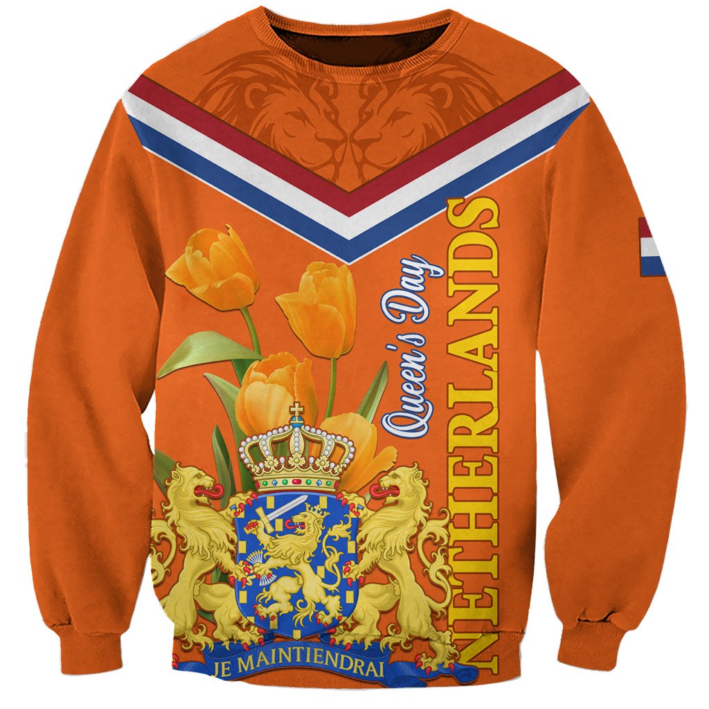 Netherlands Queen Day 2024 Sweatshirt Nederland Koningsdag Orange Tulips - Wonder Print Shop
