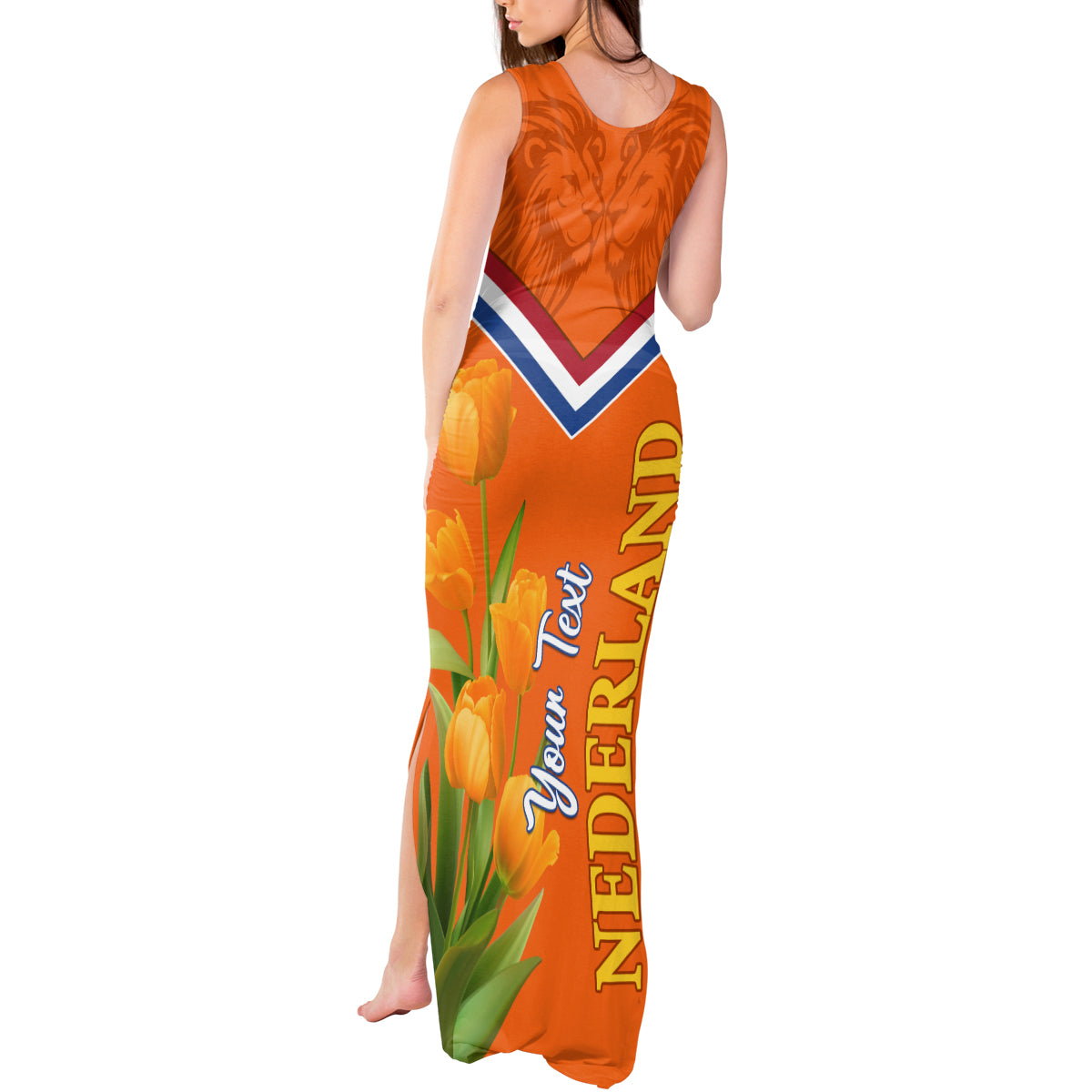 Netherlands Queen Day 2024 Tank Maxi Dress Nederland Koningsdag Orange Tulips - Wonder Print Shop
