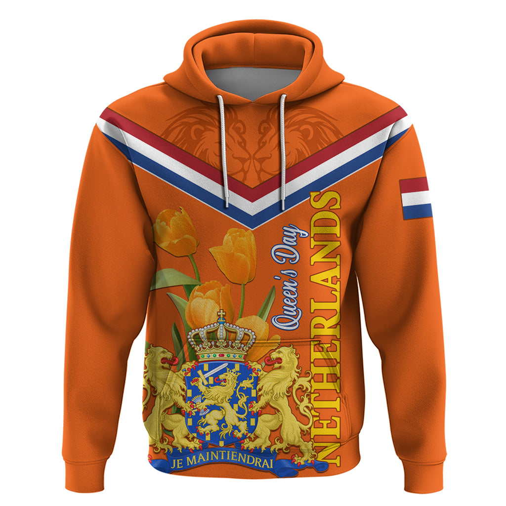 Netherlands Queen Day 2024 Zip Hoodie Nederland Koningsdag Orange Tulips - Wonder Print Shop