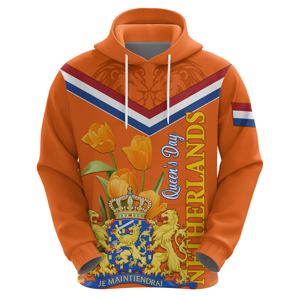 Netherlands Queen Day 2024 Zip Hoodie Nederland Koningsdag Orange Tulips - Wonder Print Shop