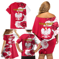 Poland Constitution Day 2024 Family Matching Off Shoulder Short Dress and Hawaiian Shirt Polska Swieto Konstytucji 3 Maja - Wonder Print Shop