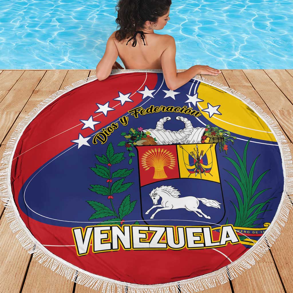Venezuela Beach Blanket Coat Of Arms Curve Style