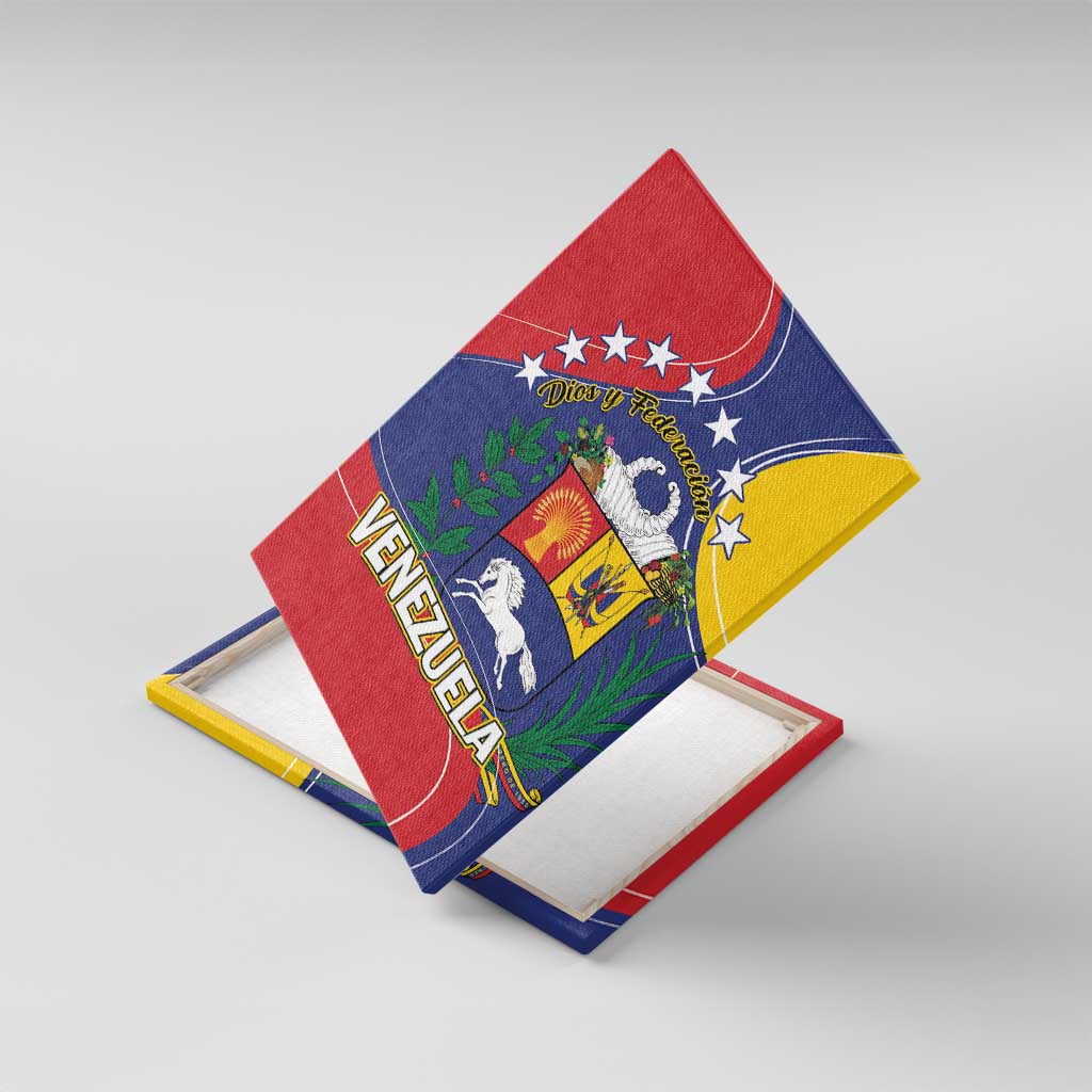Venezuela Canvas Wall Art Coat Of Arms Curve Style
