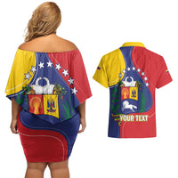 Personalized Venezuela Couples Matching Off Shoulder Short Dress and Hawaiian Shirt Coat Of Arms Curve Style