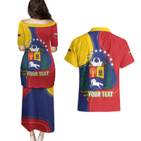 Personalized Venezuela Couples Matching Puletasi and Hawaiian Shirt Coat Of Arms Curve Style