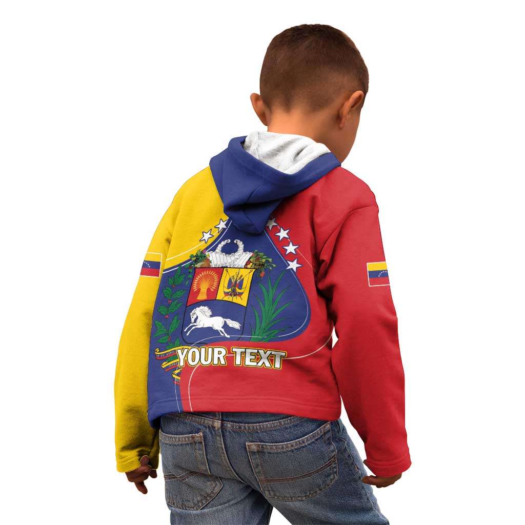 Personalized Venezuela Kid Hoodie Coat Of Arms Curve Style