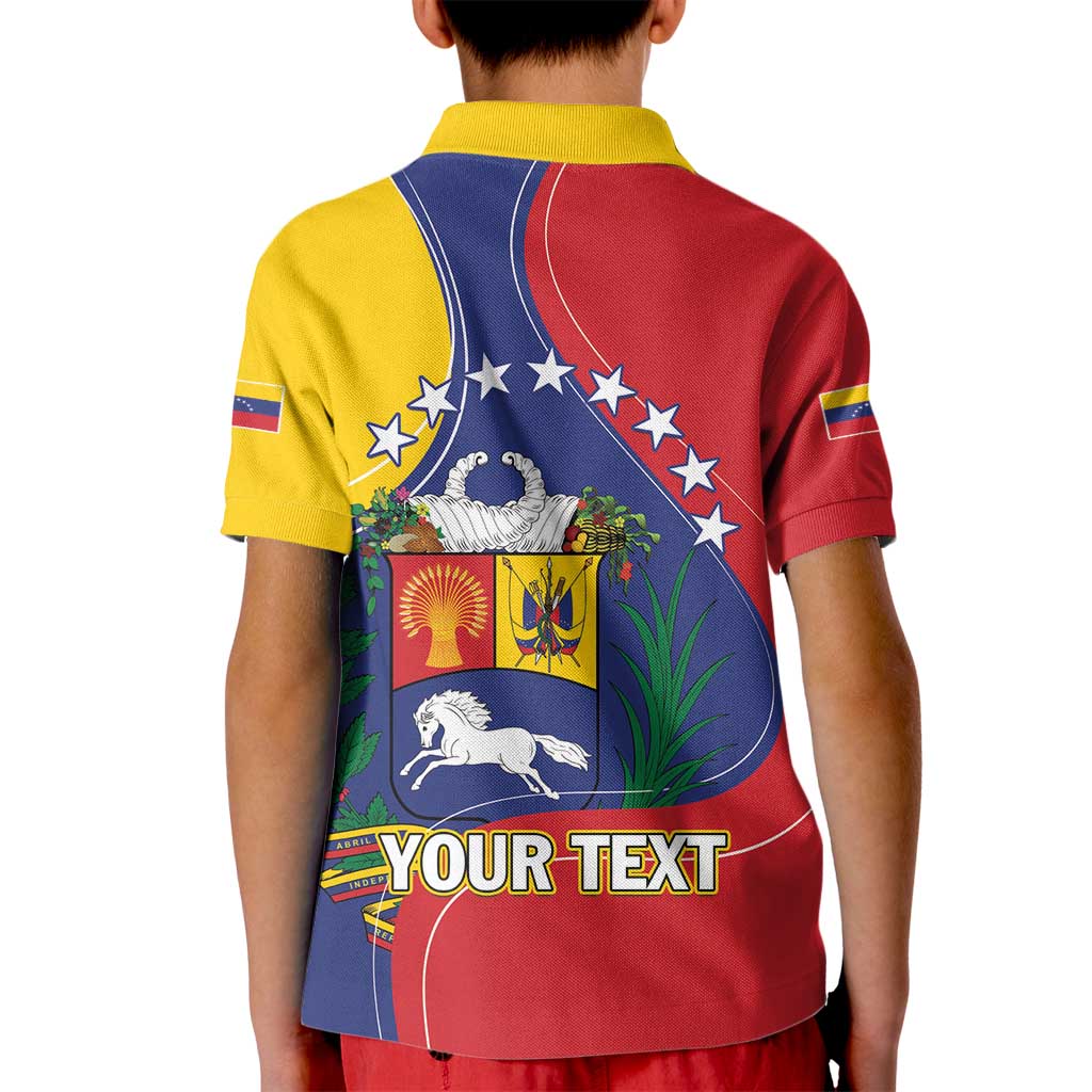 Personalized Venezuela Kid Polo Shirt Coat Of Arms Curve Style