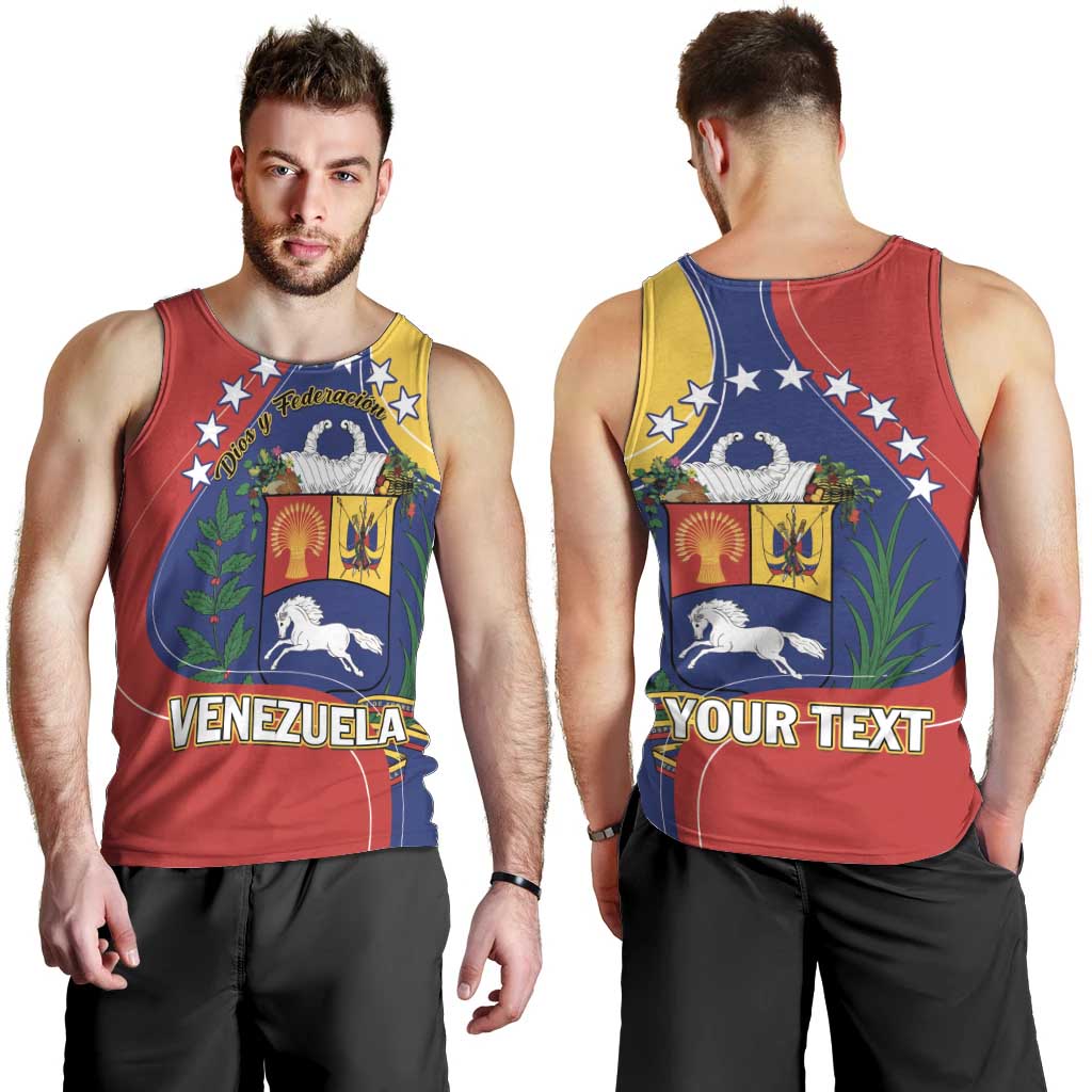 Personalized Venezuela Men Tank Top Coat Of Arms Curve Style