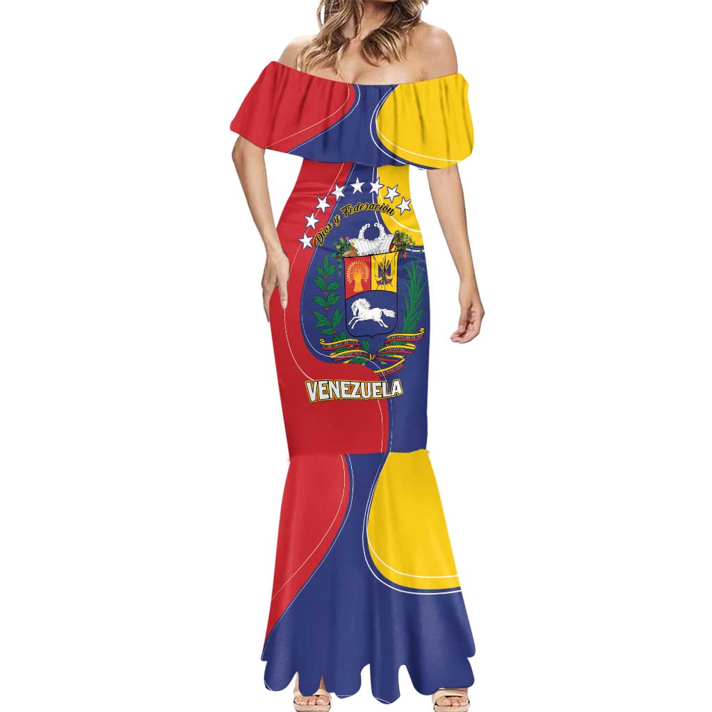 Personalized Venezuela Mermaid Dress Coat Of Arms Curve Style