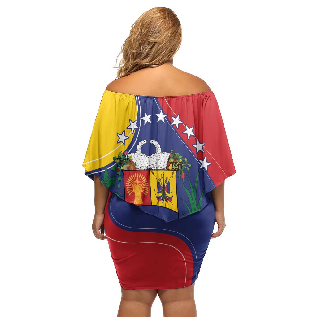 Personalized Venezuela Off Shoulder Short Dress Coat Of Arms Curve Style