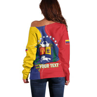Personalized Venezuela Off Shoulder Sweater Coat Of Arms Curve Style