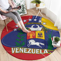 Venezuela Round Carpet Coat Of Arms Curve Style