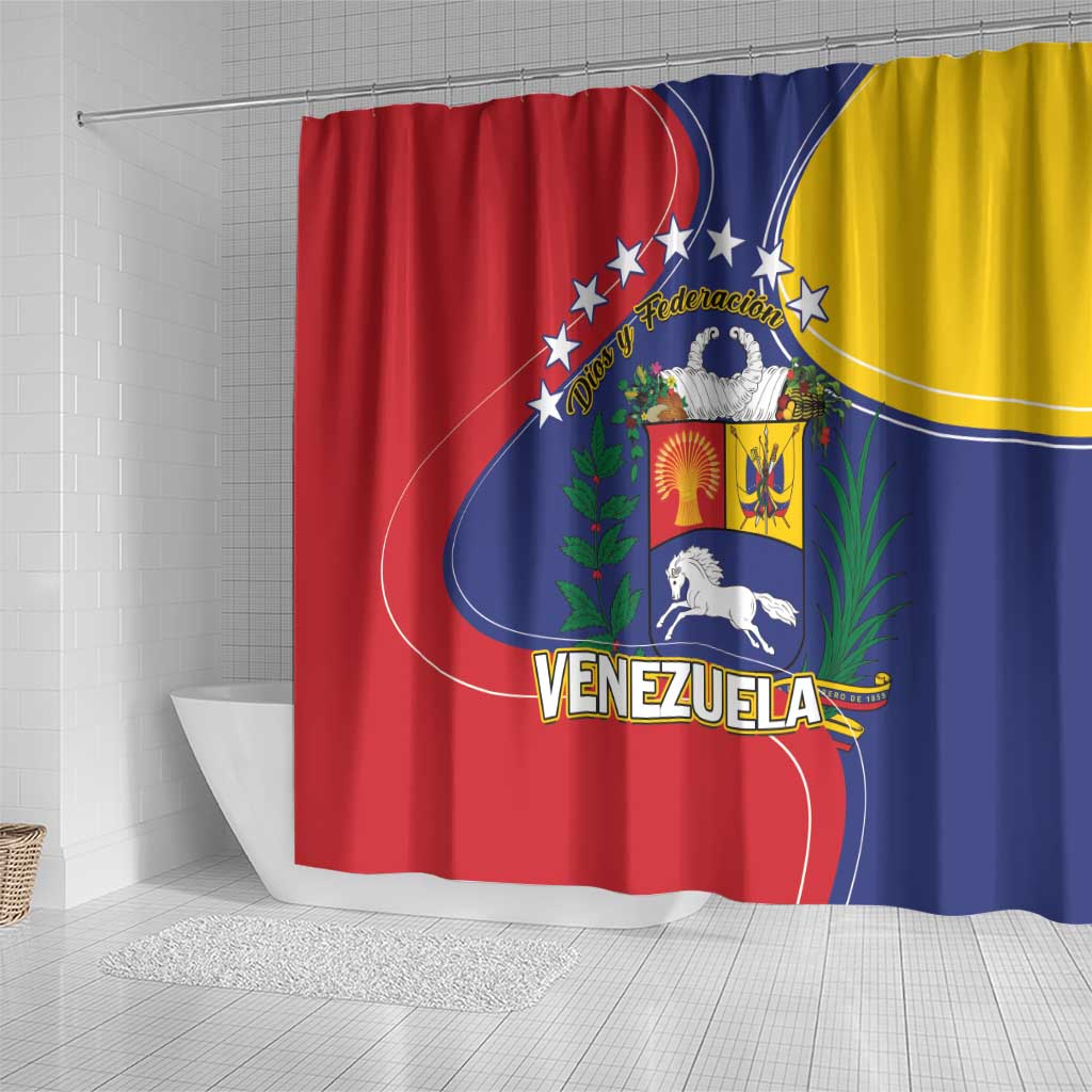 Venezuela Shower Curtain Coat Of Arms Curve Style