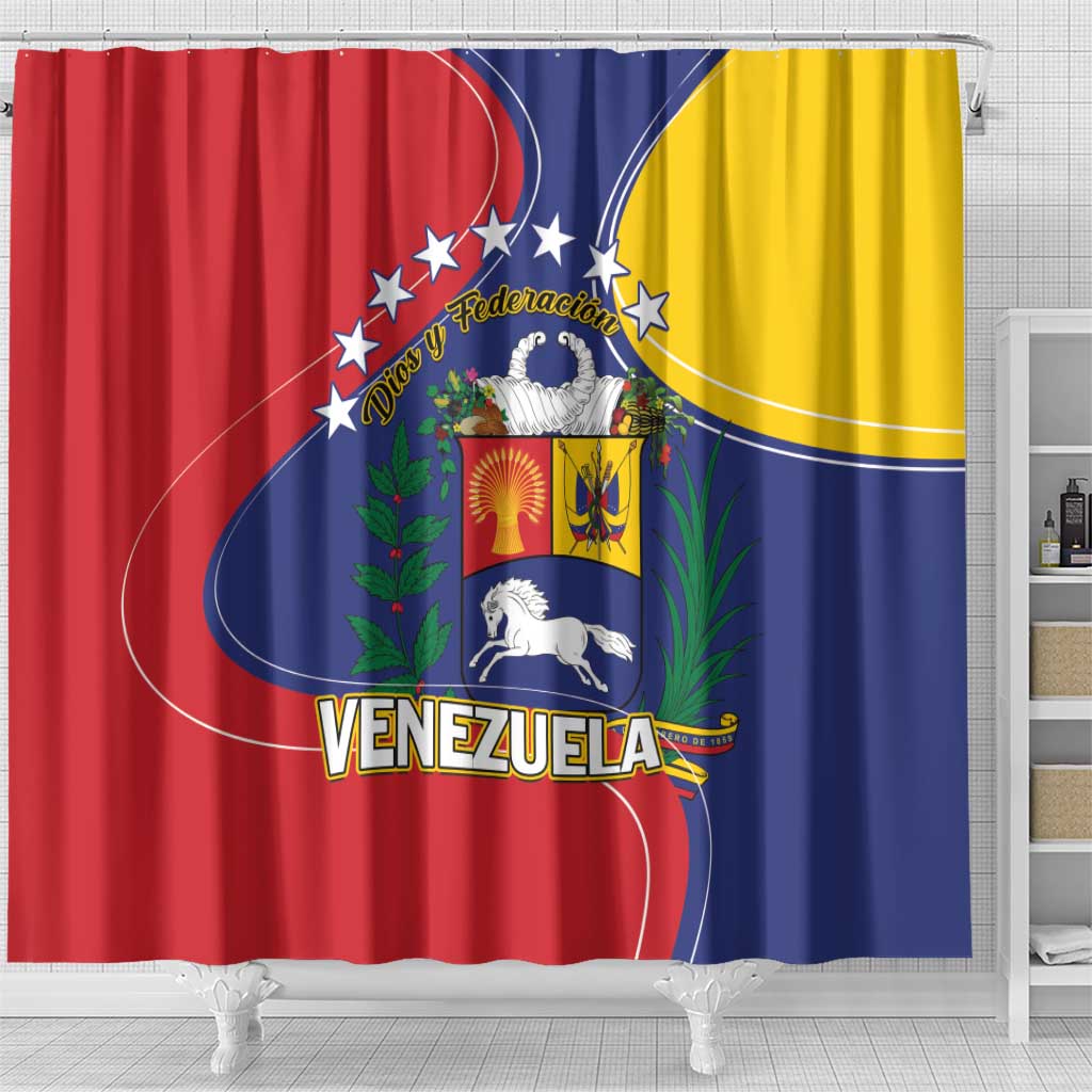 Venezuela Shower Curtain Coat Of Arms Curve Style