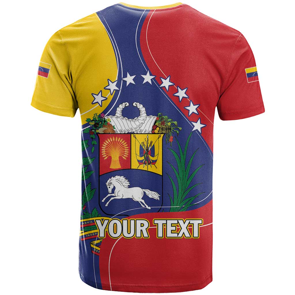 Personalized Venezuela T Shirt Coat Of Arms Curve Style