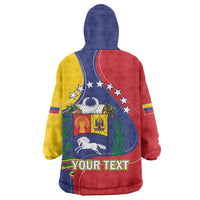 Personalized Venezuela Wearable Blanket Hoodie Coat Of Arms Curve Style