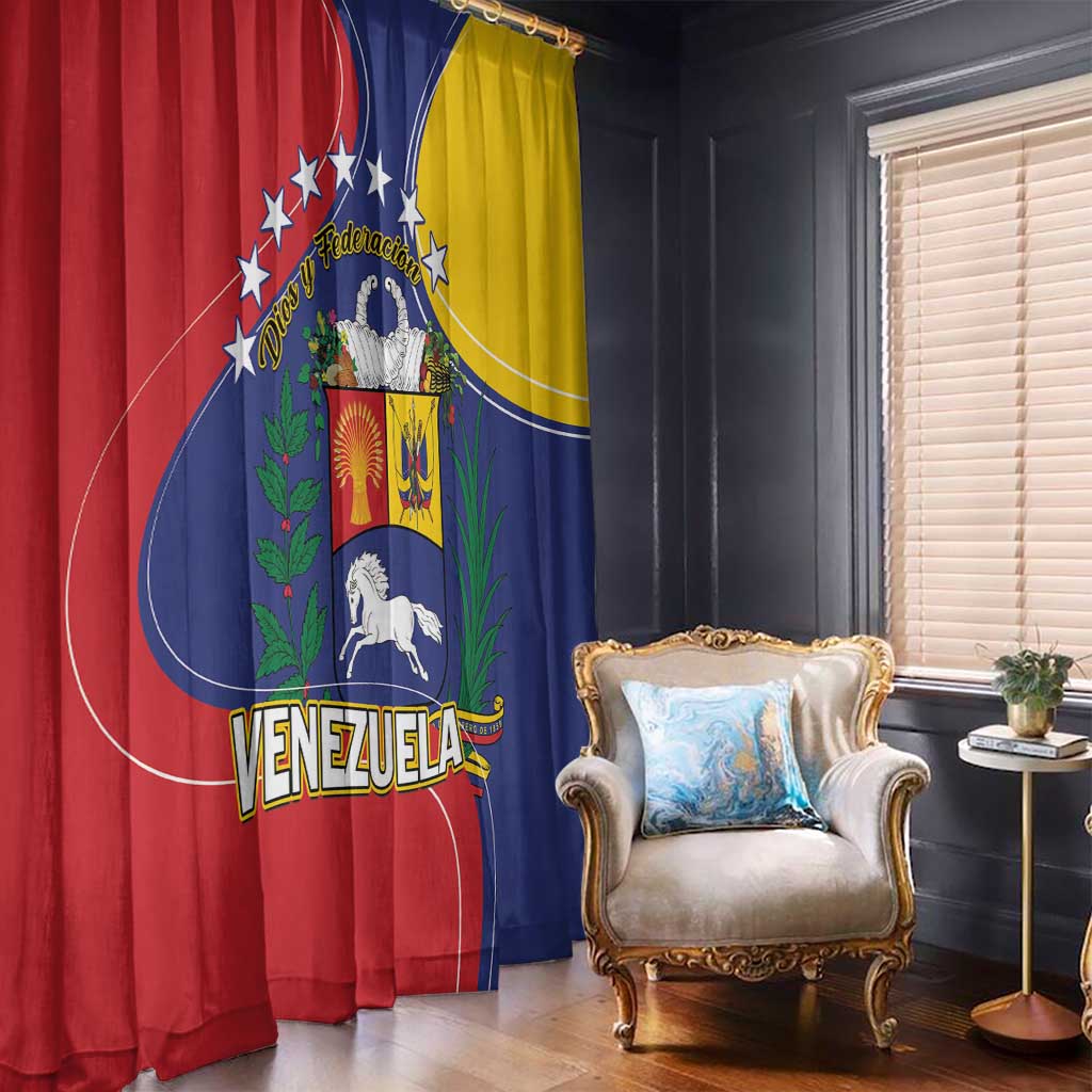 Venezuela Window Curtain Coat Of Arms Curve Style