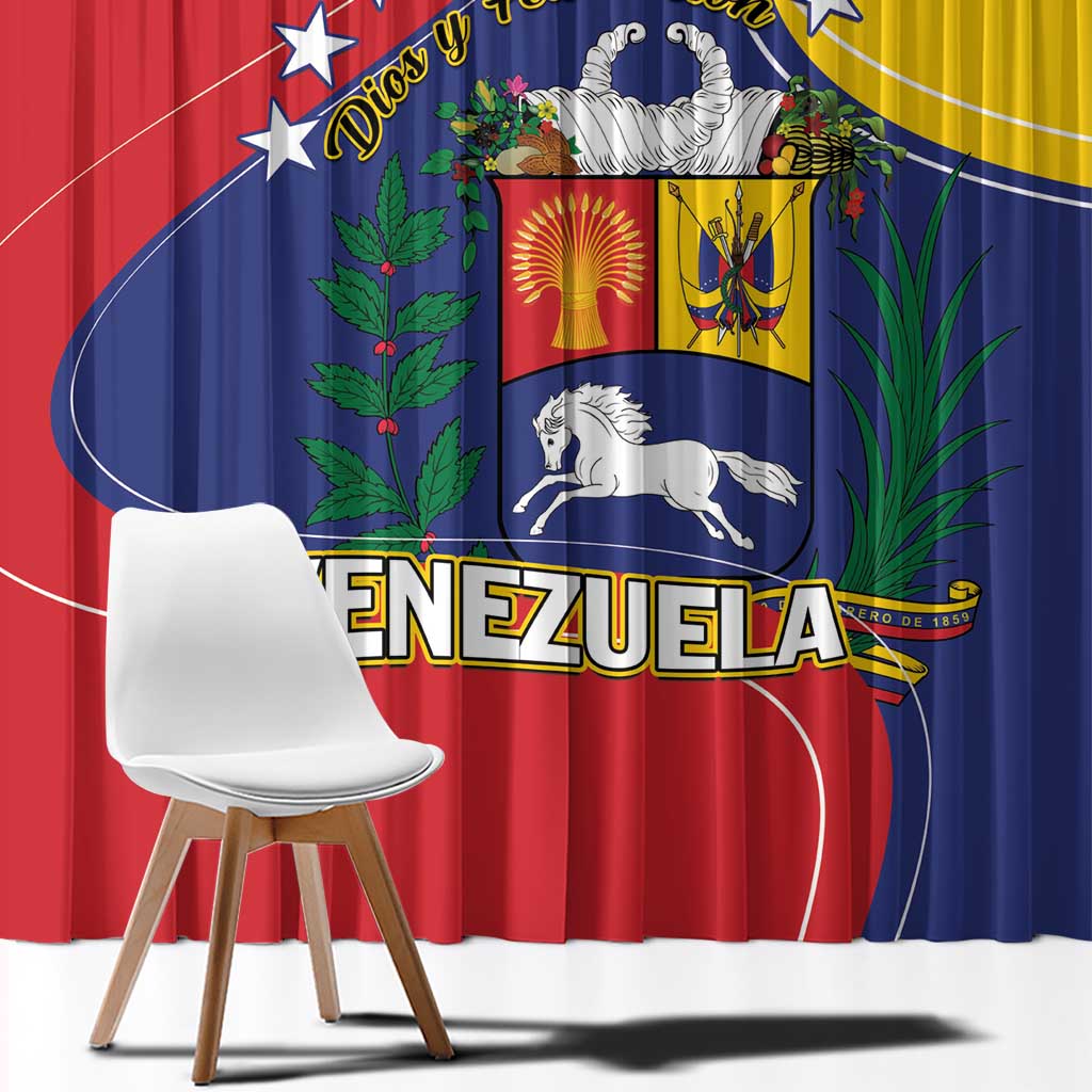 Venezuela Window Curtain Coat Of Arms Curve Style