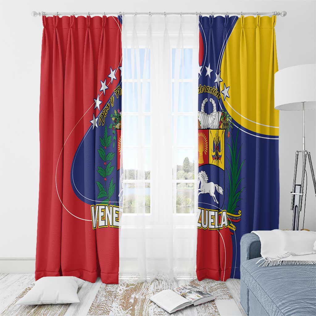 Venezuela Window Curtain Coat Of Arms Curve Style