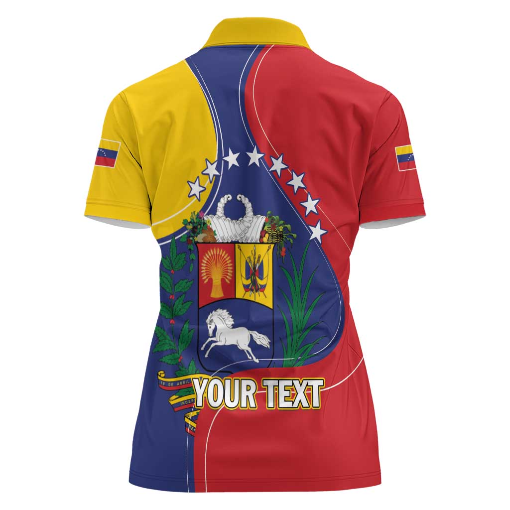 Personalized Venezuela Women Polo Shirt Coat Of Arms Curve Style
