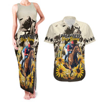 Personalized Preakness Horse Racing Couples Matching Tank Maxi Dress and Hawaiian Shirt Middle Jewel