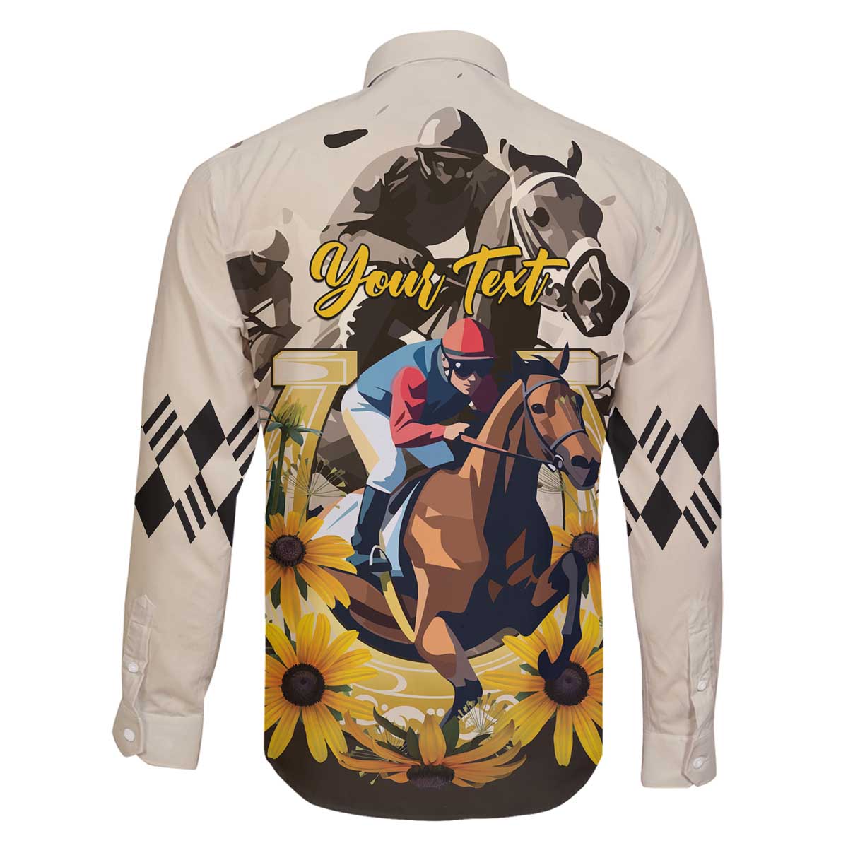 Personalized Preakness Horse Racing Family Matching Off The Shoulder Long Sleeve Dress and Hawaiian Shirt Middle Jewel