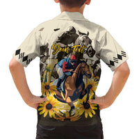 Personalized Preakness Horse Racing Family Matching Off Shoulder Maxi Dress and Hawaiian Shirt Middle Jewel