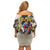 Personalized Preakness Horse Racing Family Matching Off Shoulder Short Dress and Hawaiian Shirt Middle Jewel