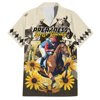 Personalized Preakness Horse Racing Family Matching Short Sleeve Bodycon Dress and Hawaiian Shirt Middle Jewel