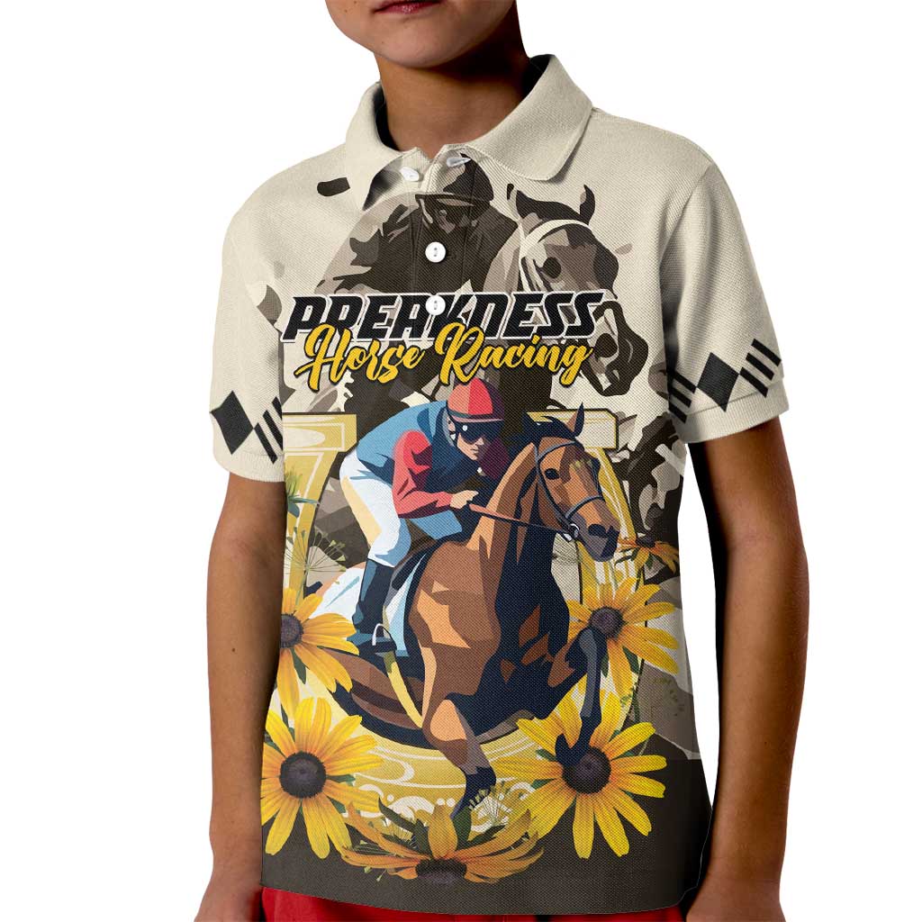Personalized Preakness Horse Racing Kid Polo Shirt Middle Jewel