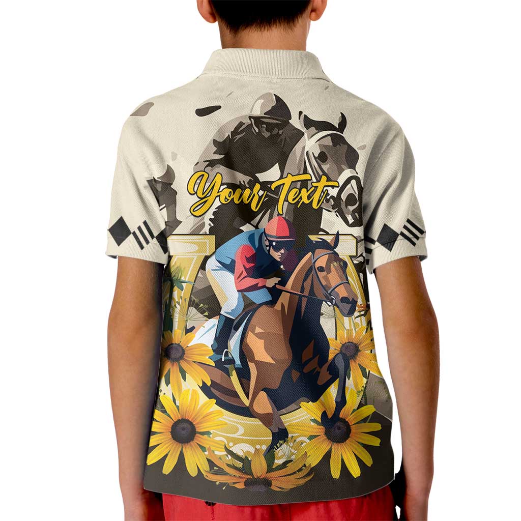 Personalized Preakness Horse Racing Kid Polo Shirt Middle Jewel