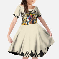 Personalized Preakness Horse Racing Kid Short Sleeve Dress Middle Jewel