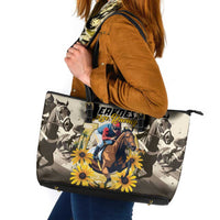 Preakness Horse Racing Leather Tote Bag Middle Jewel