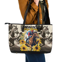 Preakness Horse Racing Leather Tote Bag Middle Jewel