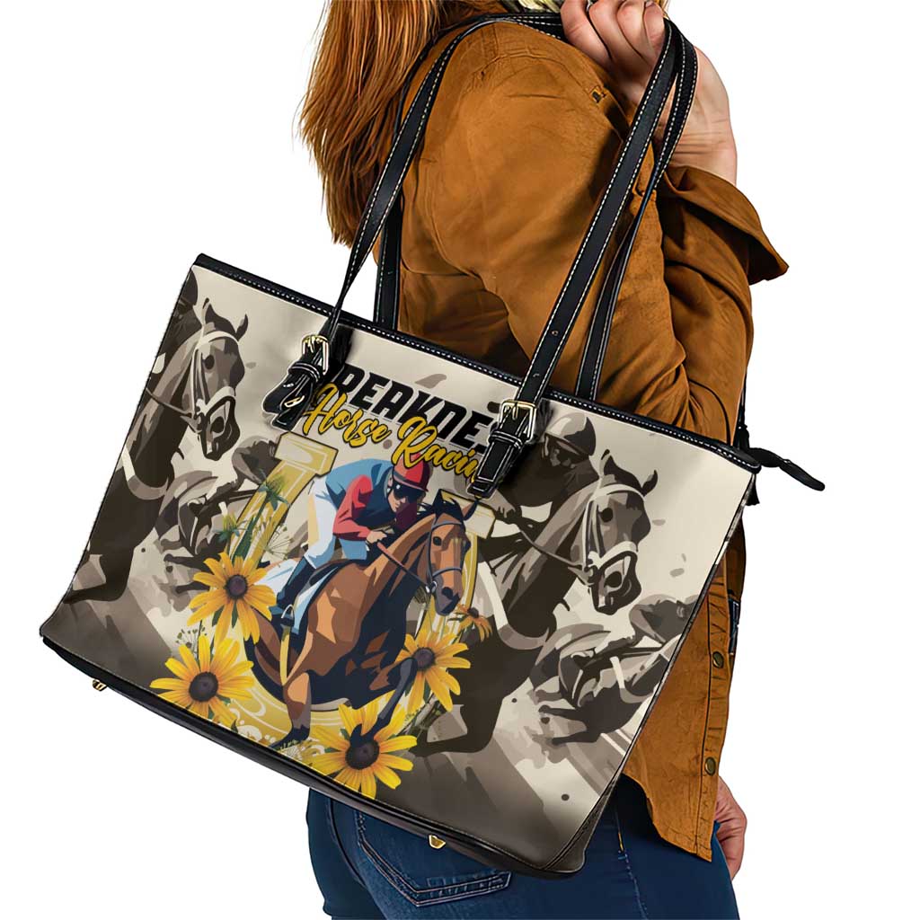 Preakness Horse Racing Leather Tote Bag Middle Jewel