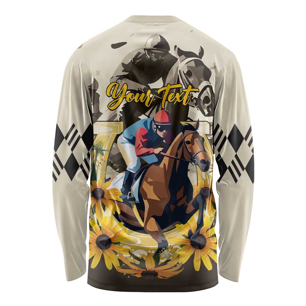 Personalized Preakness Horse Racing Long Sleeve Shirt Middle Jewel