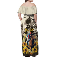Personalized Preakness Horse Racing Off Shoulder Maxi Dress Middle Jewel