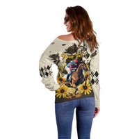 Personalized Preakness Horse Racing Off Shoulder Sweater Middle Jewel