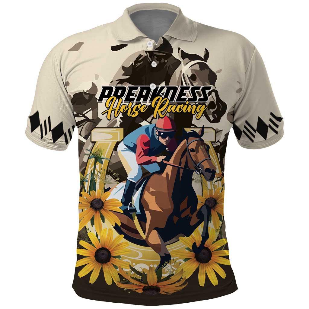 Personalized Preakness Horse Racing Polo Shirt Middle Jewel