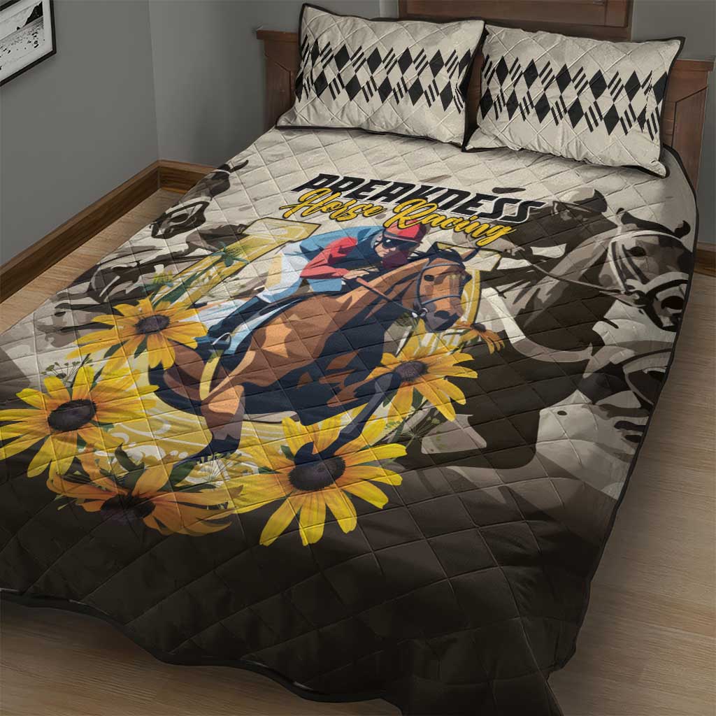 Preakness Horse Racing Quilt Bed Set Middle Jewel